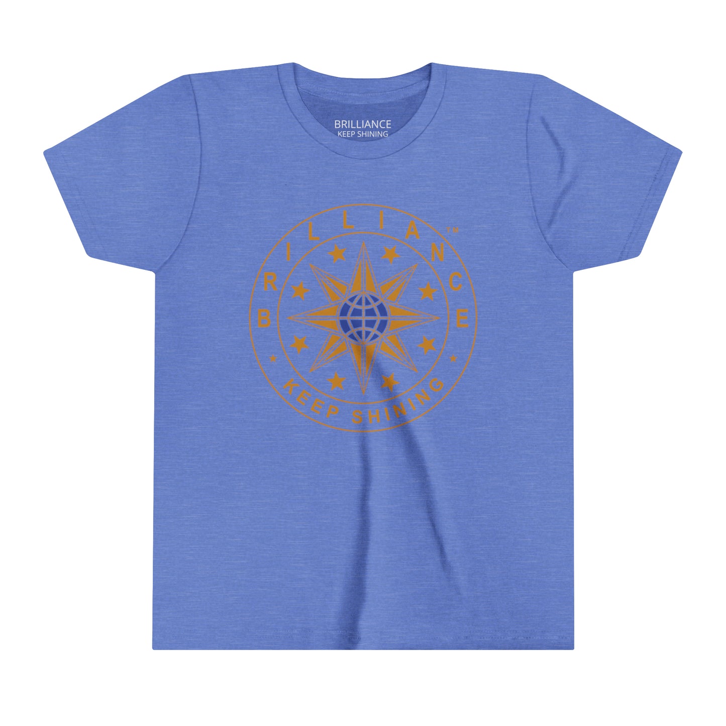 Brilliance Youth T-Shirt Heather Columbia Blue Front