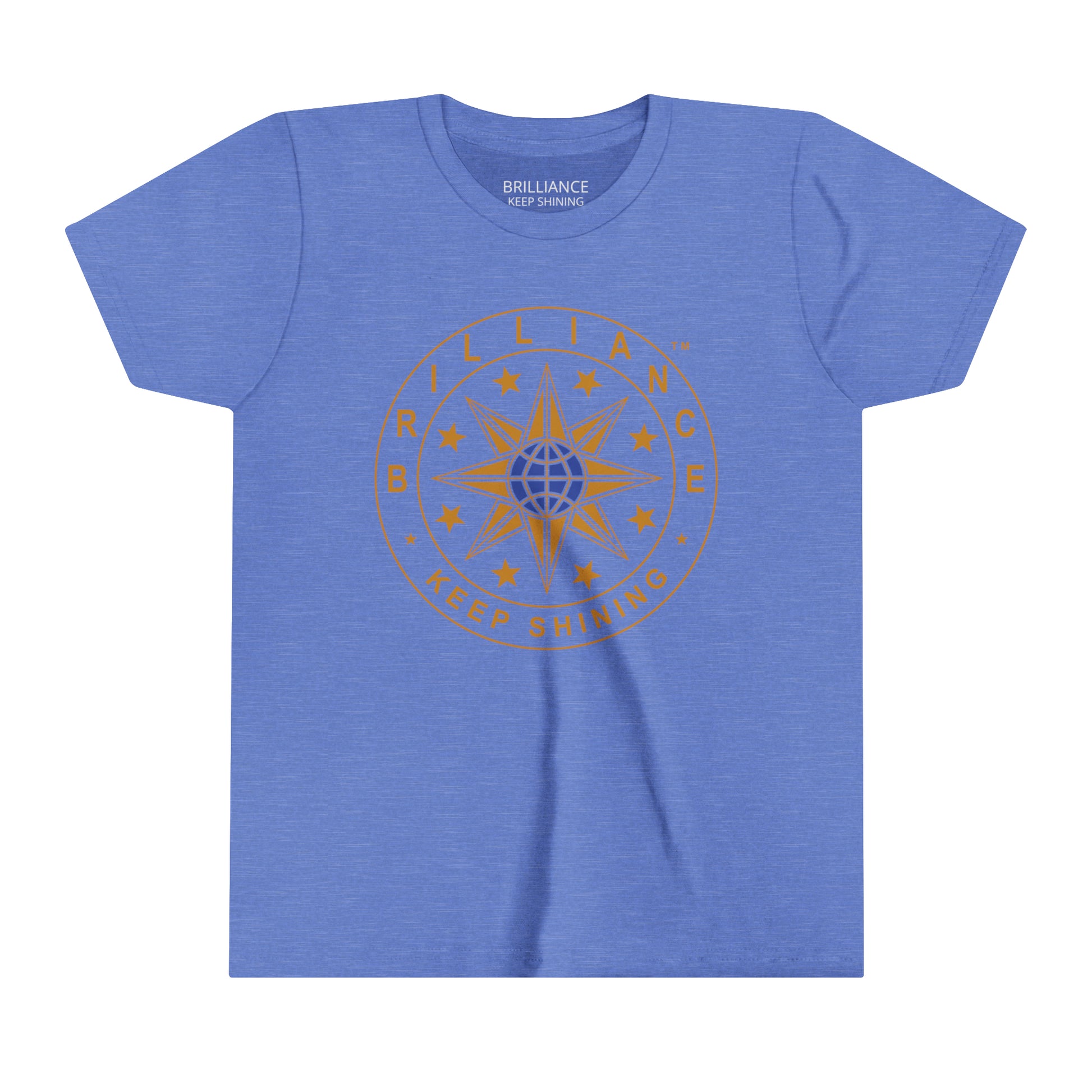 Brilliance Youth T-Shirt Heather Columbia Blue Front