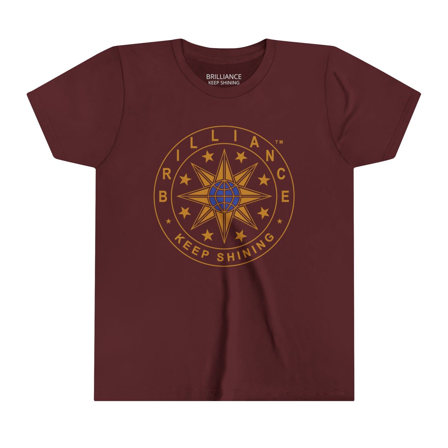 Brilliance Youth T-Shirt Maroon Front