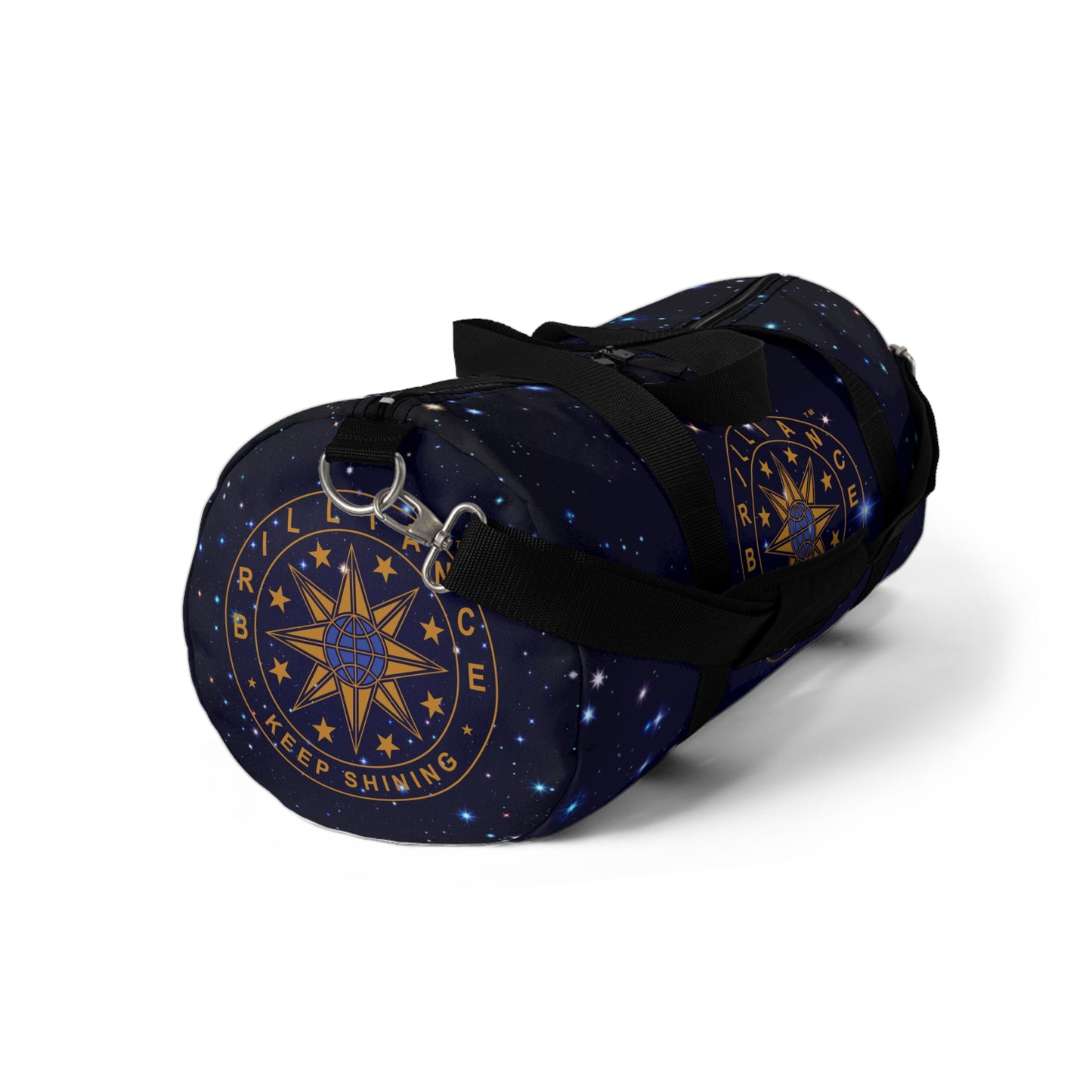 Brilliance Duffel Bag with Starry Night Print and Logo Angle View